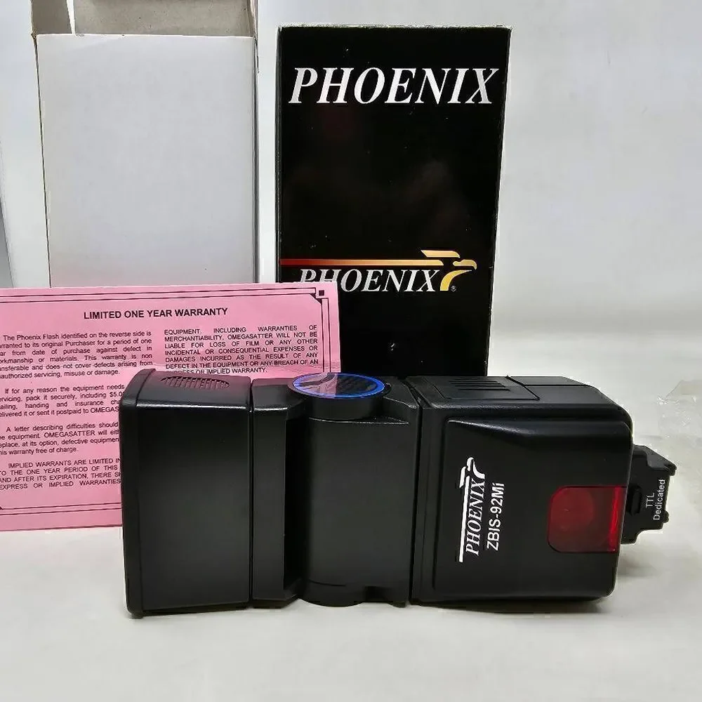 PHOENIX ZBIS-92MI ELECTRONIC AUTO FOCUS FLASH FOR MINOLTA MAXXUM CAMERAS NOS